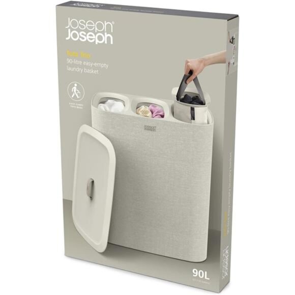 Trio 90-liter Laundry Hamper Separation Basket with lid, 3 Removable Washing Bag - Picture 3 of 7